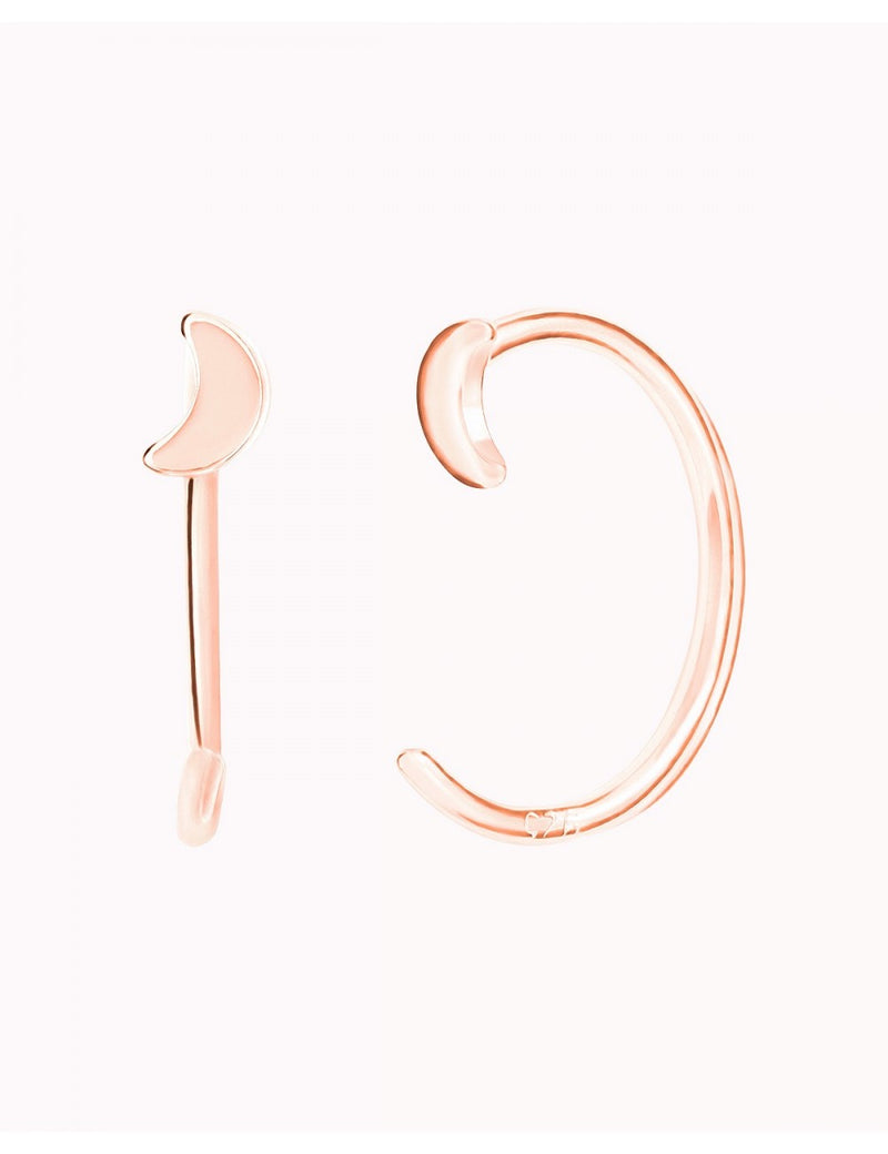 Pendientes de aro abierto en forma de luna