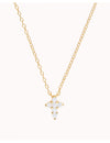 Tiny CZ Cross Pendant Chain Necklace