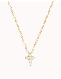 Tiny CZ Cross Pendant Chain Necklace