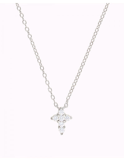 Tiny CZ Cross Pendant Chain Necklace