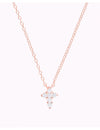 Tiny CZ Cross Pendant Chain Necklace