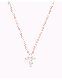 Tiny CZ Cross Pendant Chain Necklace