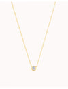 Dainty Bezel CZ Pendant Necklace