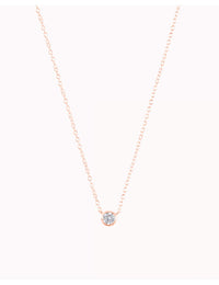 Dainty Bezel CZ Pendant Necklace