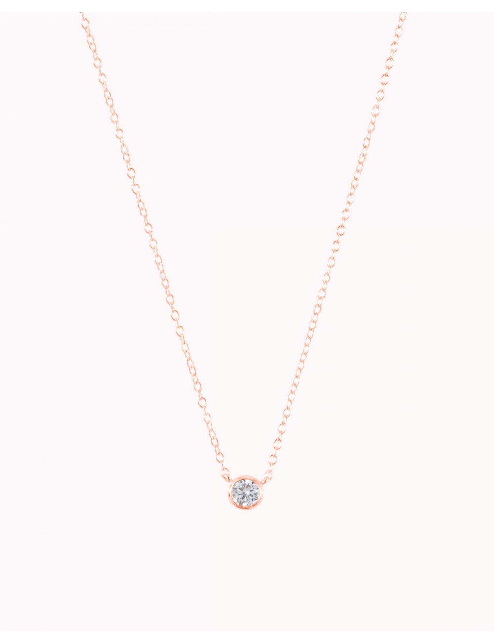 Dainty Bezel CZ Pendant Necklace