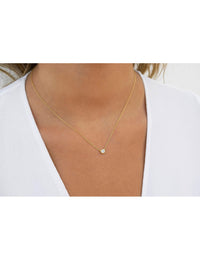 Dainty Bezel CZ Pendant Necklace