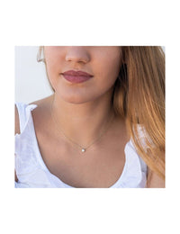 Dainty Bezel CZ Pendant Necklace