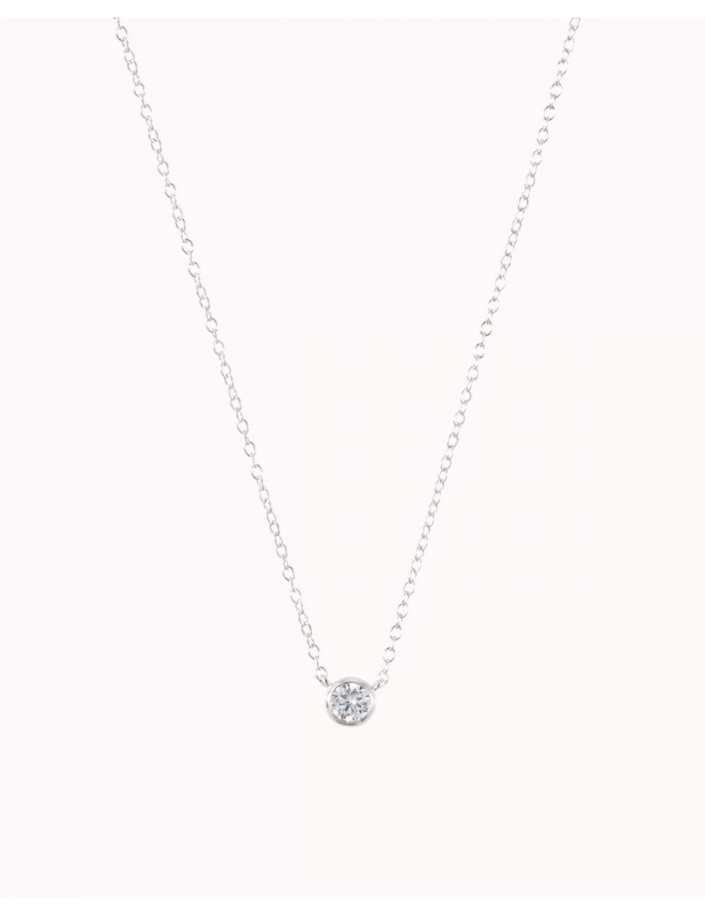 Dainty Bezel CZ Pendant Necklace