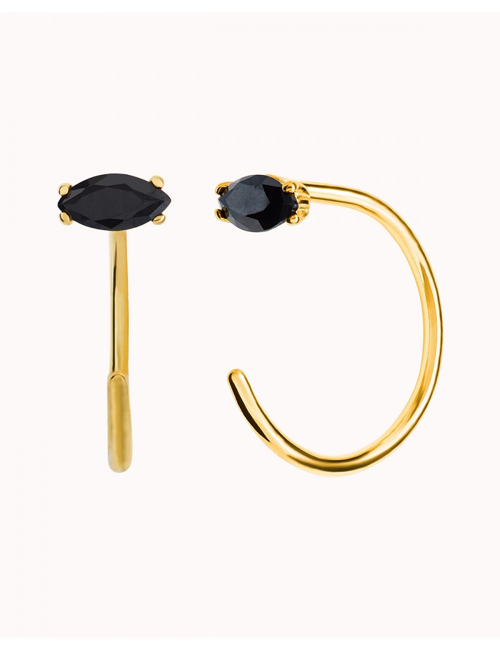 Onyx Open Huggie Hoop Earrings - Ear hugger