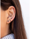 Onyx Open Huggie Hoop Earrings - Ear hugger