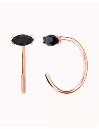 Onyx Open Huggie Hoop Earrings - Ear hugger