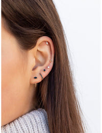 Onyx Open Huggie Hoop Earrings - Ear hugger