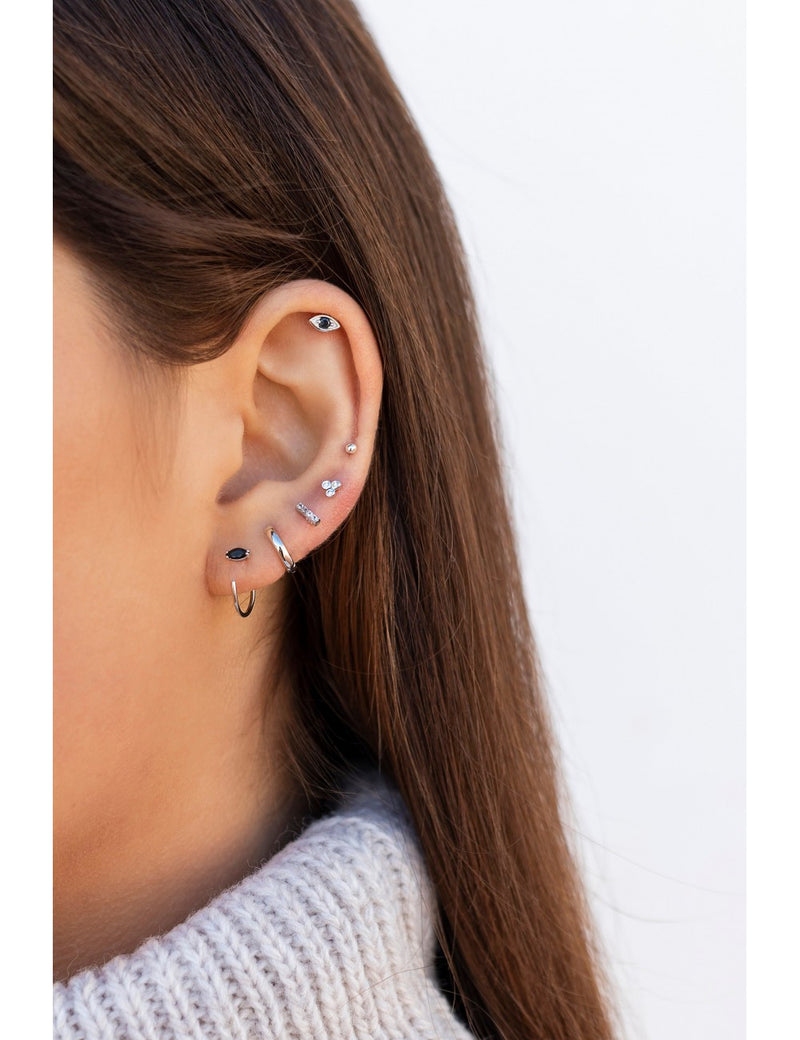 Onyx Open Huggie Hoop Earrings - Ear hugger