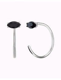 Onyx Open Huggie Hoop Earrings - Ear hugger