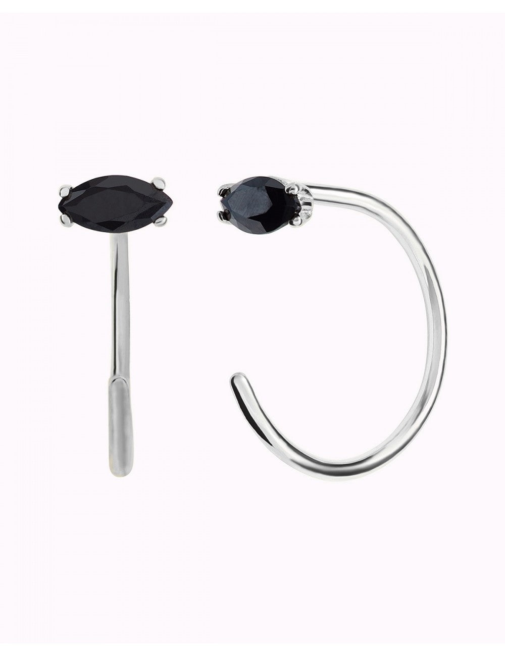 Onyx Open Huggie Hoop Earrings - Ear hugger