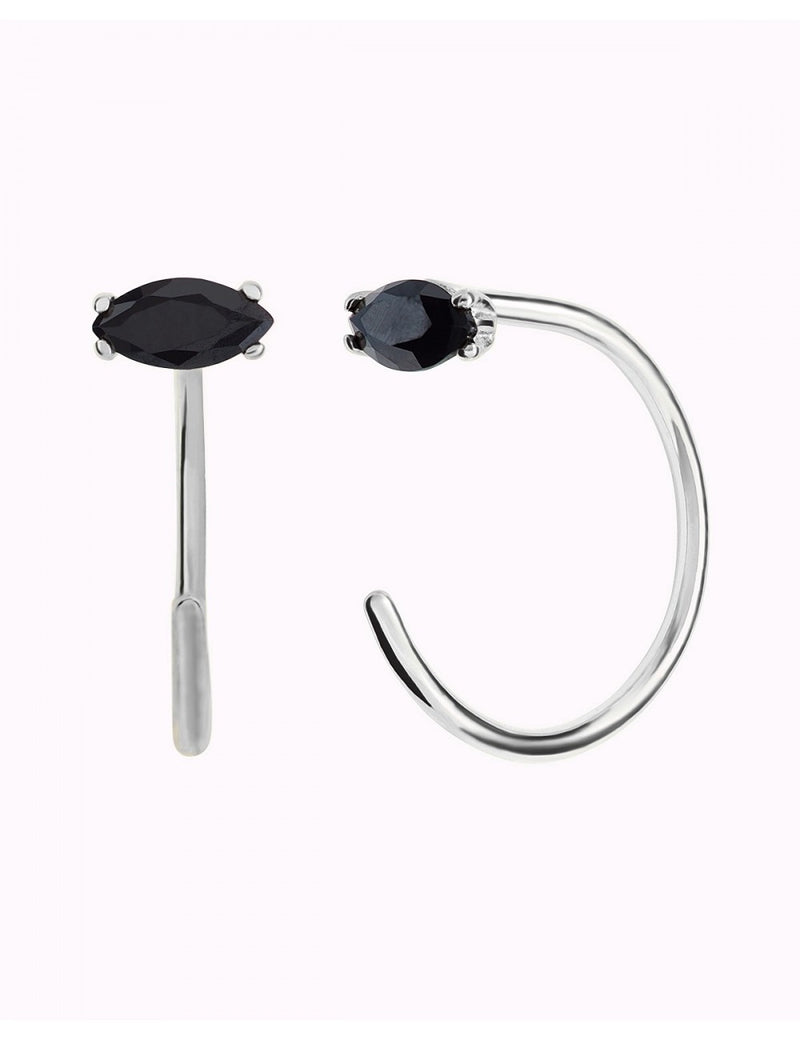 Onyx Open Huggie Hoop Earrings - Ear hugger