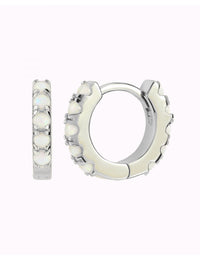 Boucles d'oreilles créoles en opale