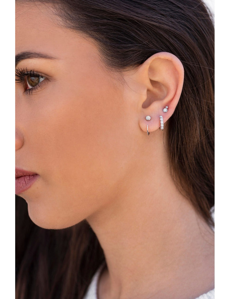 Boucles d'oreilles créoles en opale