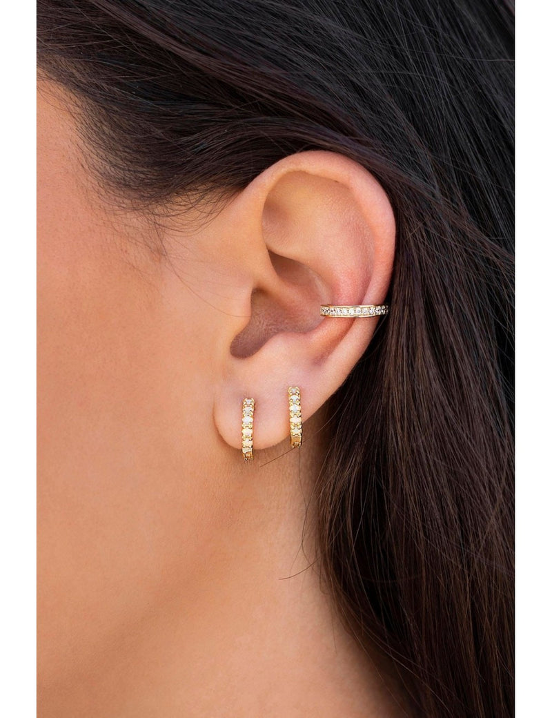 Boucles d'oreilles créoles en opale