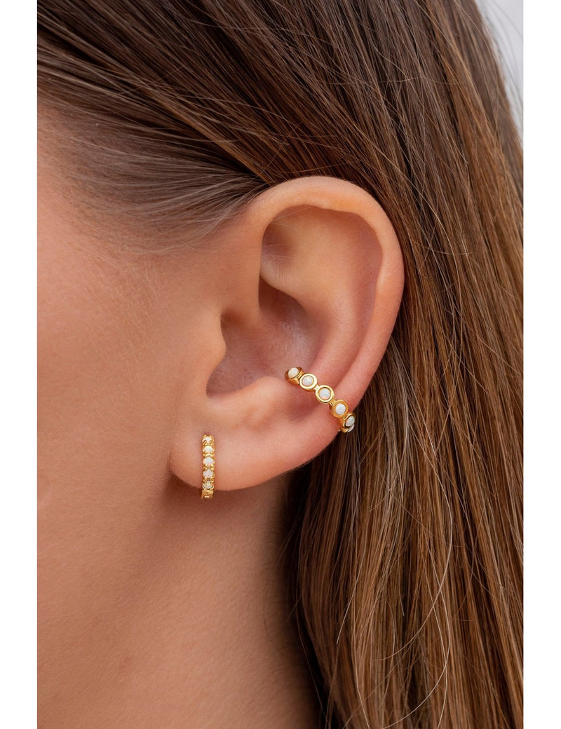 Boucles d'oreilles créoles en opale