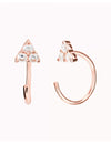 Open CZ Flower Shaped Huggie Hoop Earrings - Ear Hugger