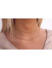 Paperclip Chain Choker Necklace - 2 sizes available