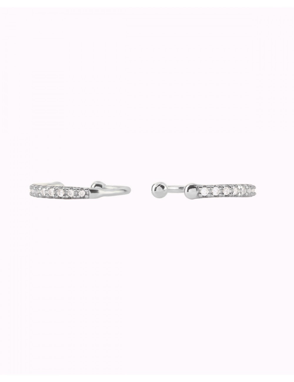 Pave CZ 1 Band Ear Cuff Earrings