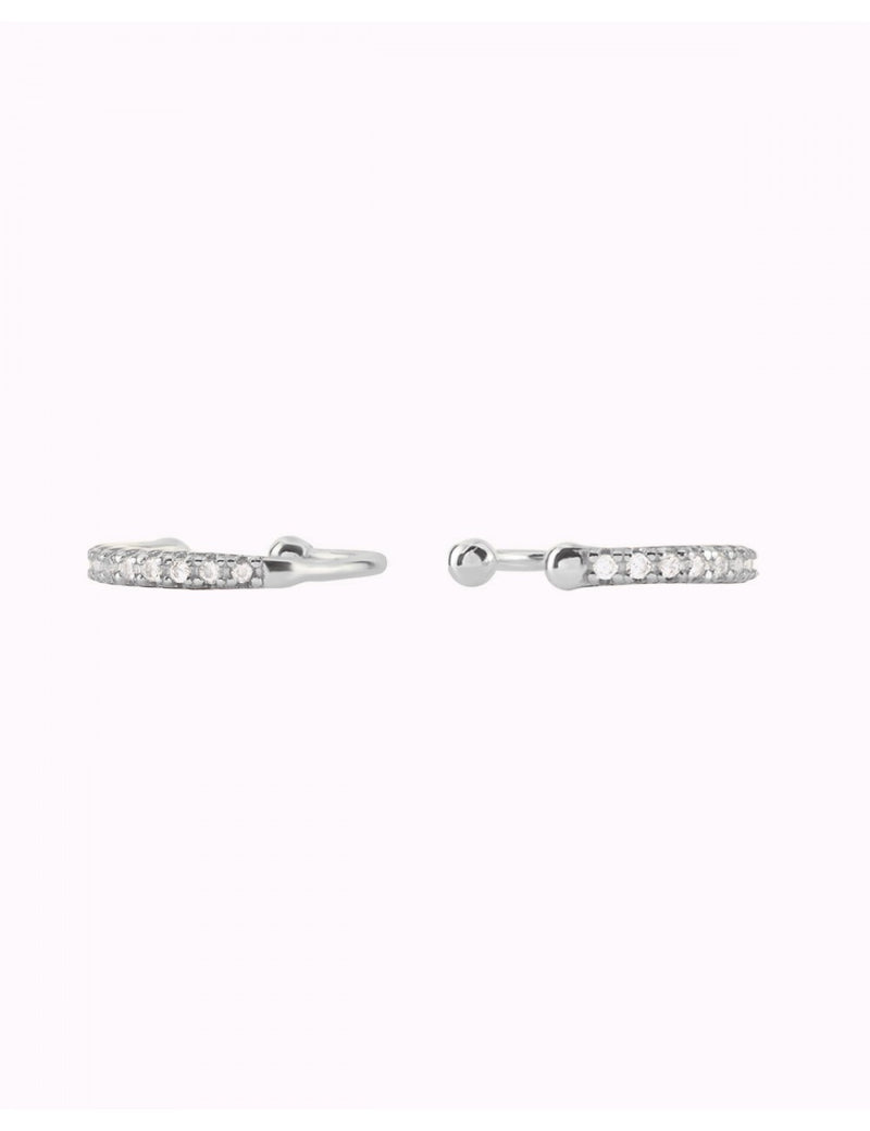 Pave CZ 1 Band Ear Cuff Earrings