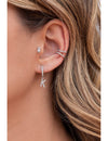 Pave CZ 1 Band Ear Cuff Earrings