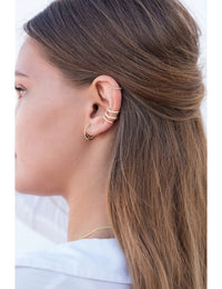 Pave CZ Hoop Earrings With Push Button Lock
