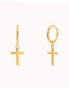 Pendientes de aro con cruz