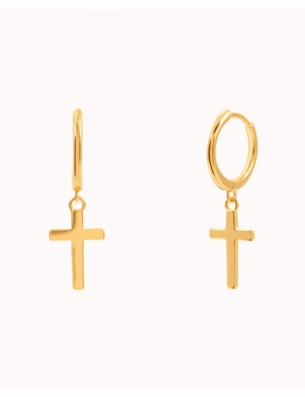 Pendientes de aro con cruz