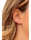Pendientes de aro con cruz