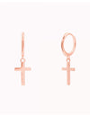 Pendientes de aro con cruz