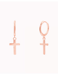 Pendientes de aro con cruz