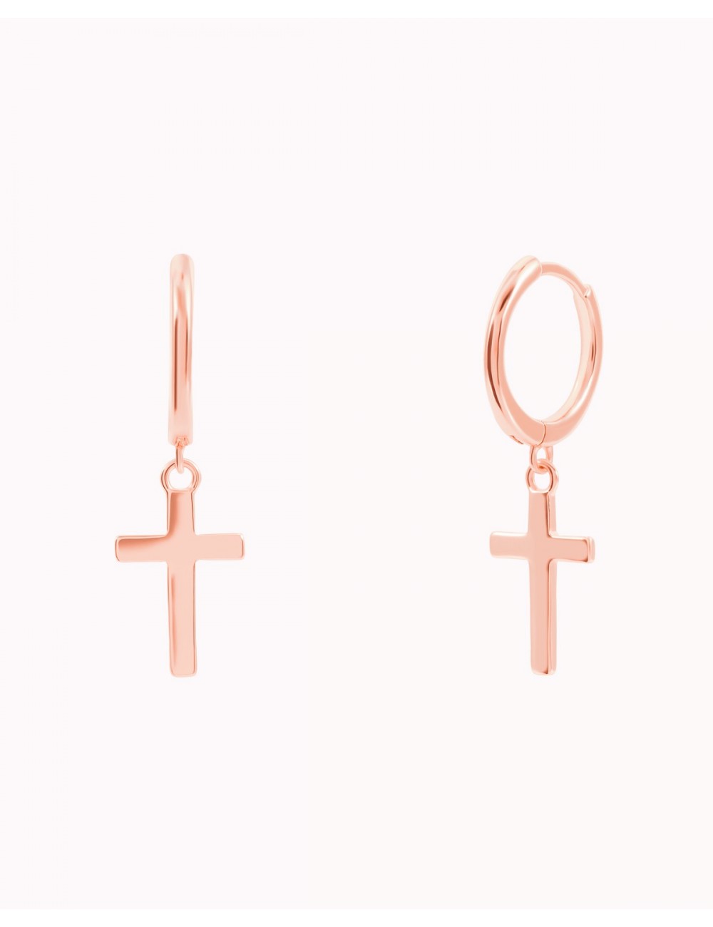 Pendientes de aro con cruz