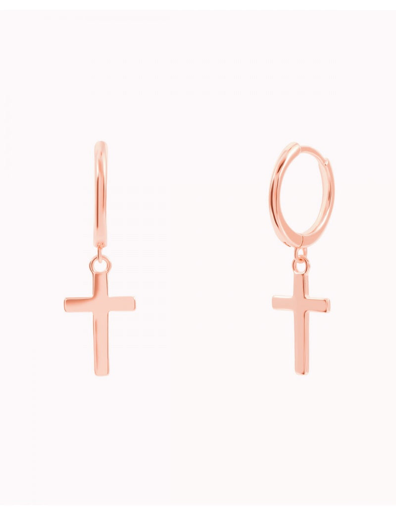 Pendientes de aro con cruz
