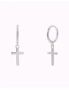 Pendientes de aro con cruz