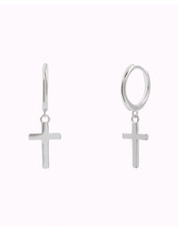 Pendientes de aro con cruz