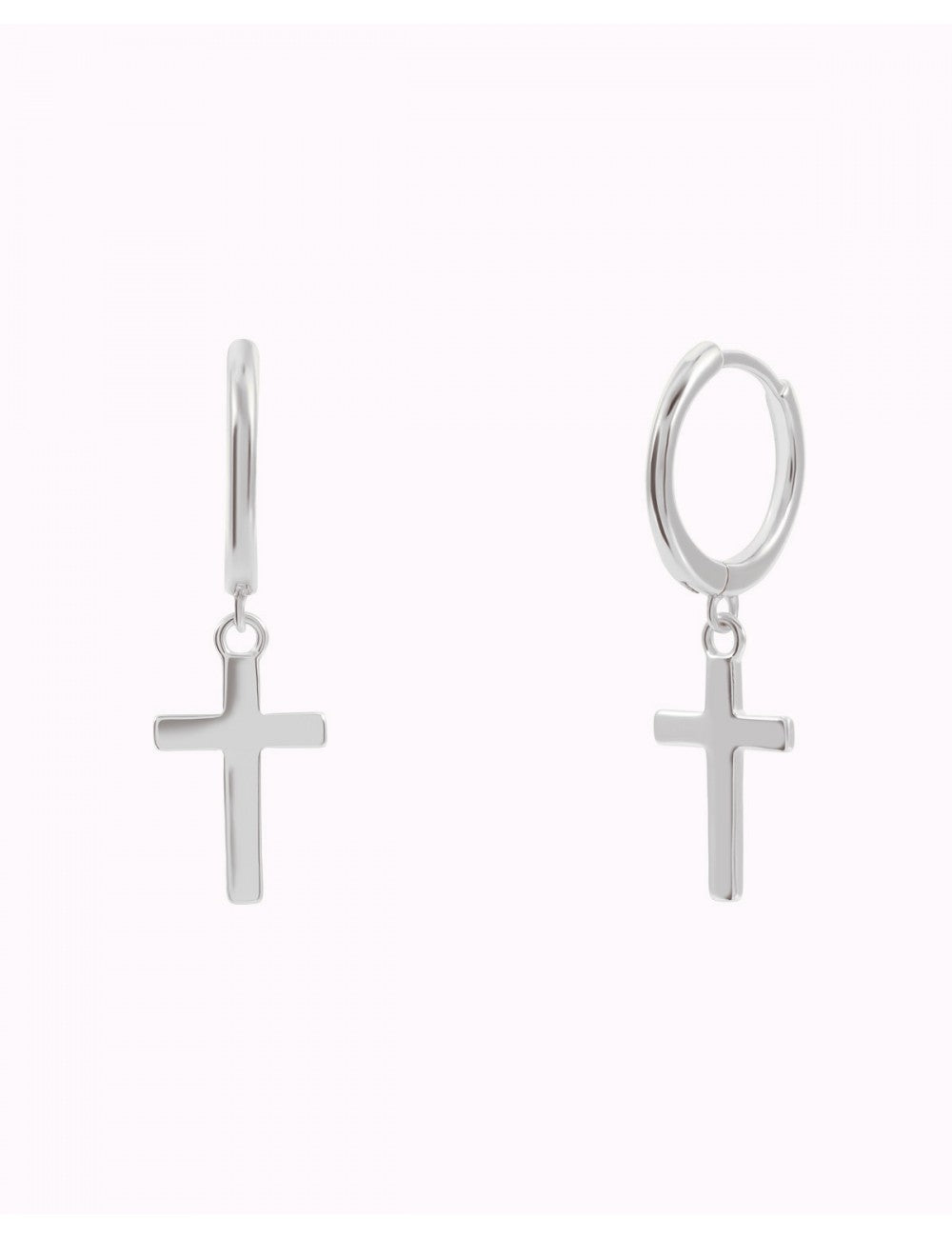 Pendientes de aro con cruz
