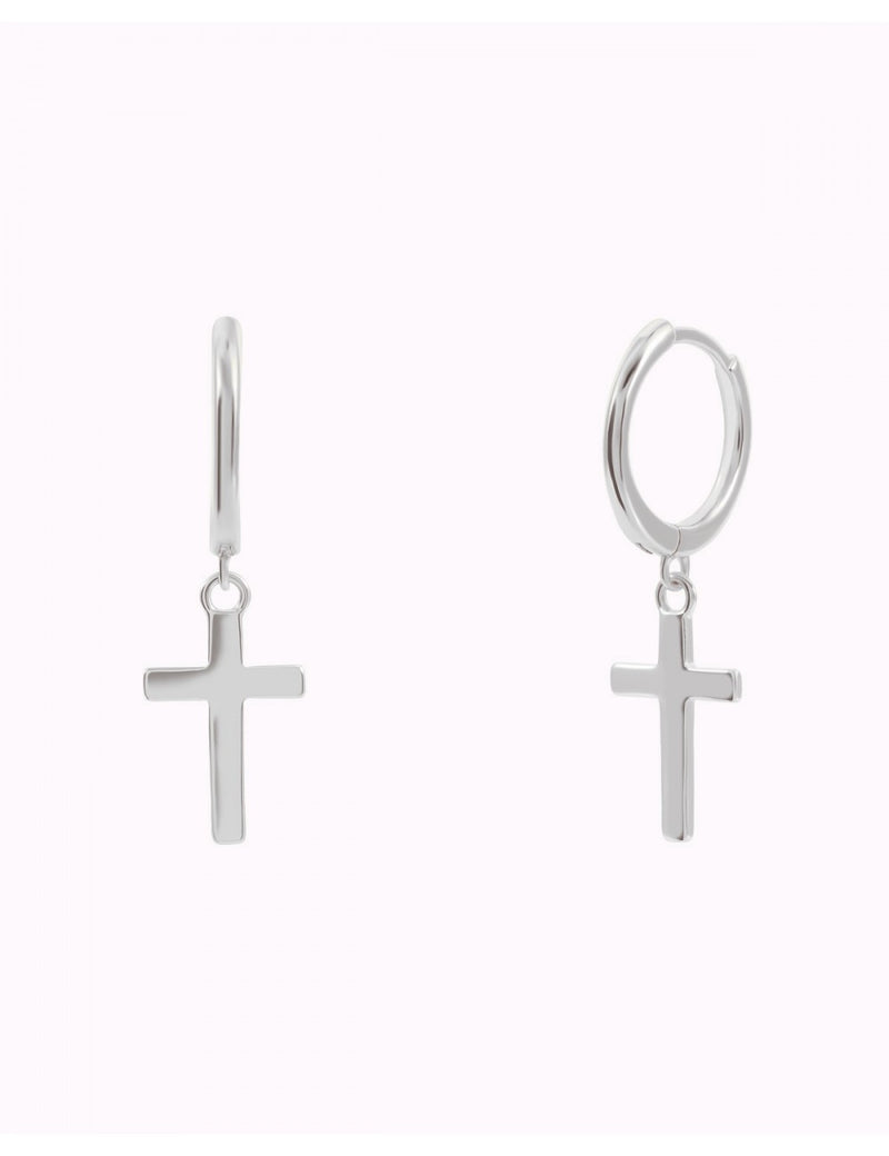 Pendientes de aro con cruz