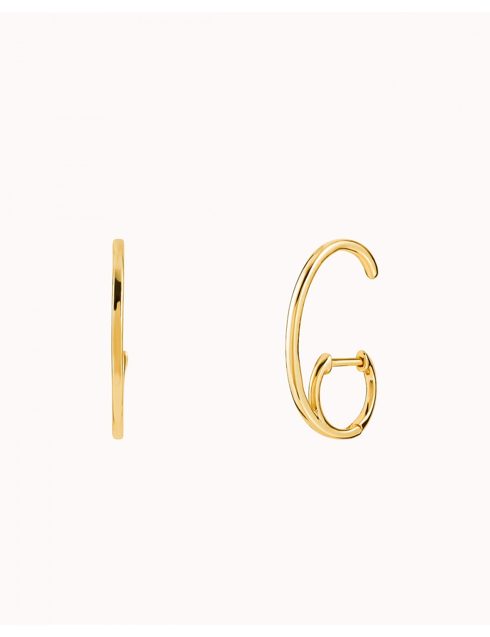 Pendientes de aro huggie ear lobe cuff lisos