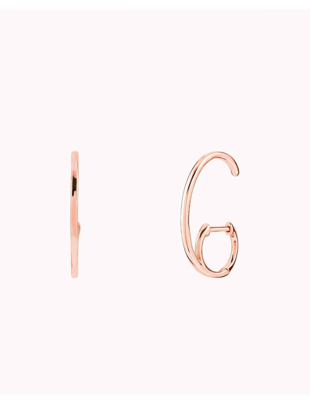 Pendientes de aro huggie ear lobe cuff lisos