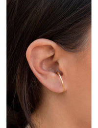 Pendientes de aro huggie ear lobe cuff lisos