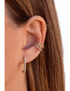 Pave CZ Oblong Rectangle Hoop Earrings