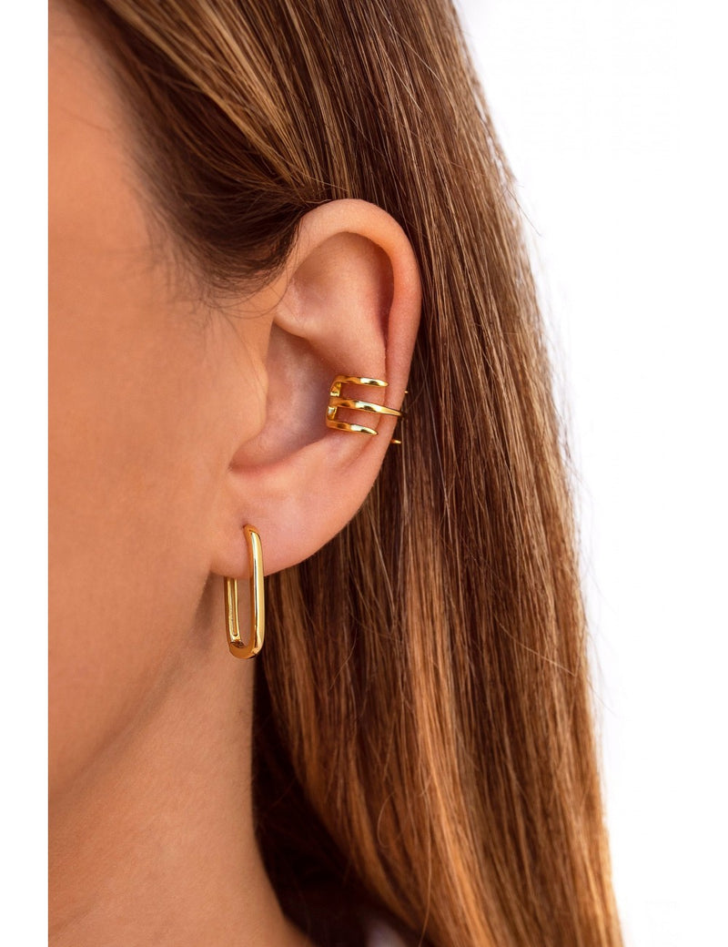 Pendientes de aro rectangulares