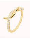 Pave CZ Knot Double Band Ring 