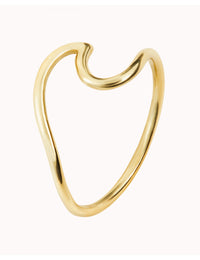 Sea Wave Shaped Silver Ring