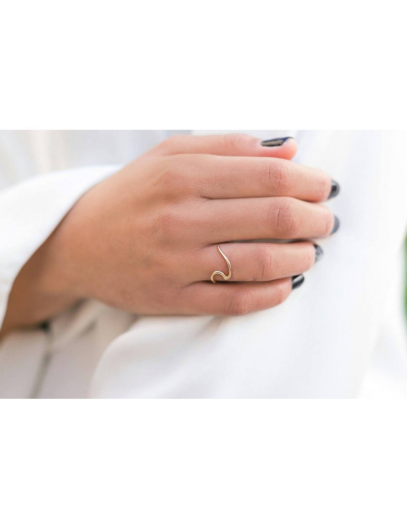 Sea Wave Shaped Silver Ring