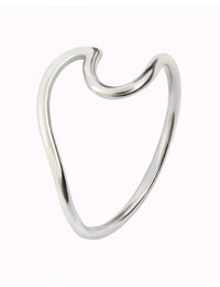 Sea Wave Shaped Silver Ring